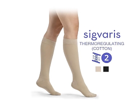 Компрессионные гольфы Sigvaris Essential Thermoregulating (Хлопок), класс компрессии 2, серия CO2, закрытый мысок