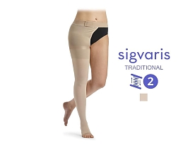 Чулок с застежкой на талии Sigvaris Traditional (каучук), серия 503, класс компрессии 2, мысок открытый купить в интернет-магазине ортопедических изделий Ортовен Чулок с застежкой на талии Sigvaris Traditional (каучук), серия 503, класс компрессии 2, мысок открытый