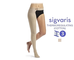 Чулок с застежкой на талии Sigvaris Essential Thermoregulating (Хлопок), серия CM3, класс компрессии 3, мысок открытый купить в интернет-магазине ортопедических изделий Ортовен Чулок с застежкой на талии Sigvaris Essential Thermoregulating (Хлопок), серия CM3, класс компрессии 3, мысок открытый