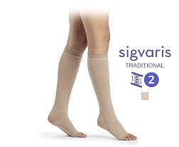Компрессионные гольфы Sigvaris Traditional (каучук), серия 503, класс компрессии 2, открытый мысок купить в интернет-магазине ортопедических изделий Ортовен Компрессионные гольфы Sigvaris Traditional (каучук), серия 503, класс компрессии 2, открытый мысок