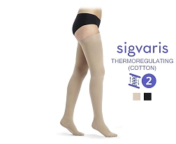 Компрессионные чулки до паха на резинке Sigvaris Essential Thermoregulating (Хлопок), серия CO2, класс компрессии 2, закрытый мысоккупить в интернет-магазине ортопедических изделий Ортовен Компрессионные чулки до паха на резинке Sigvaris Essential Thermoregulating (Хлопок), серия CO2, класс компрессии 2, закрытый мысок
