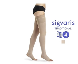 Компрессионные чулки до паха на резинке, Sigvaris Traditional (каучук), серия 505, класс компрессии 4, открытый мысоккупить в интернет-магазине ортопедических изделий Ортовен Компрессионные чулки до паха на резинке, Sigvaris Traditional (каучук), серия 505, класс компрессии 4, открытый мысок